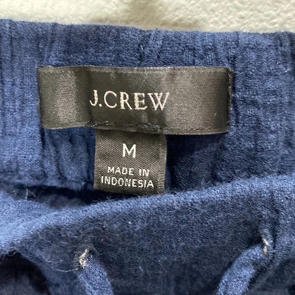 J Crew Drapey crinkle-cotton beach pant in navy J1905‎ - Picture 3 of 11
